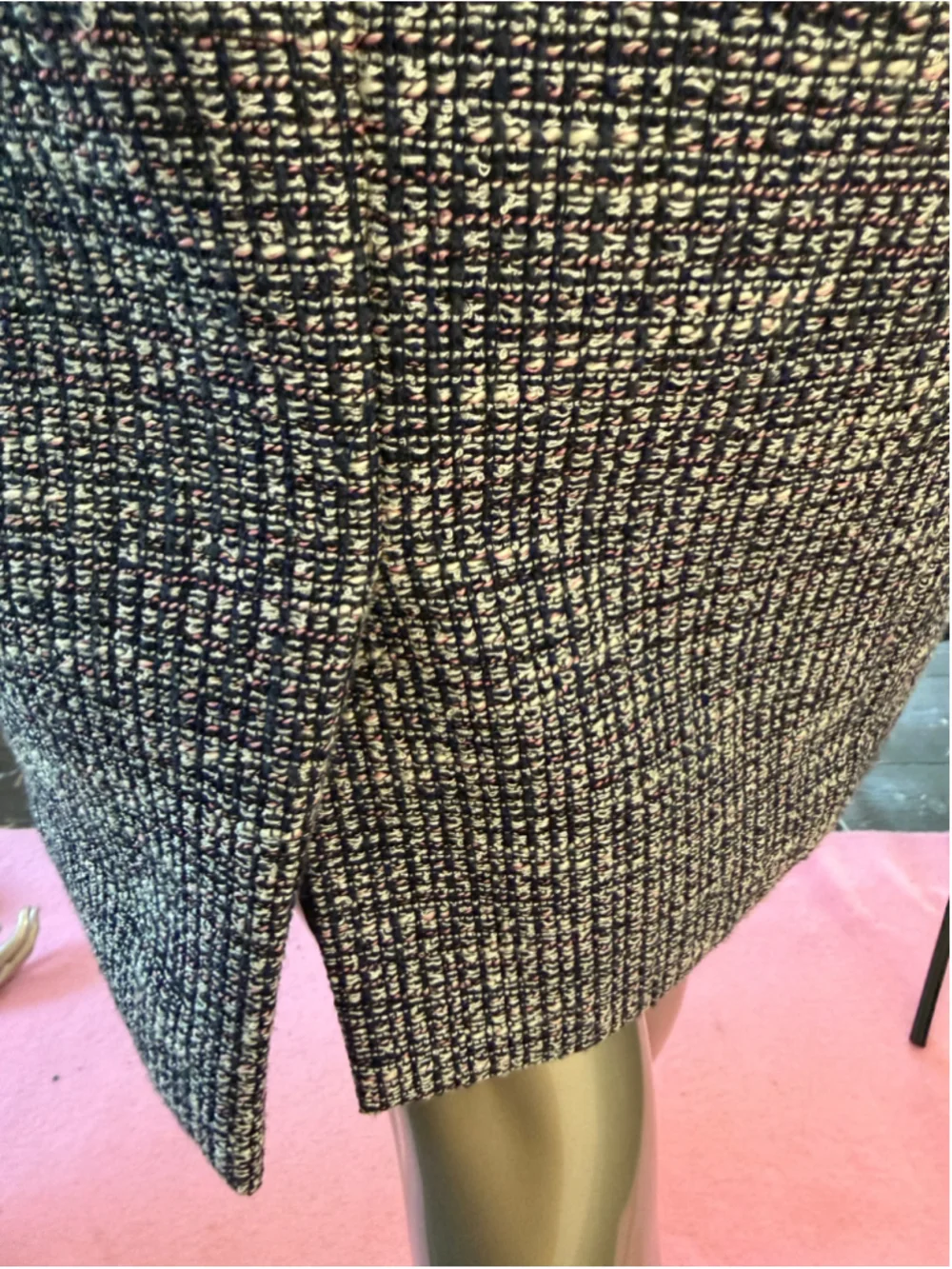 J.Crew Textured Tweed Sheath Dress Navy Pink Ivory Sleeveless Size 00